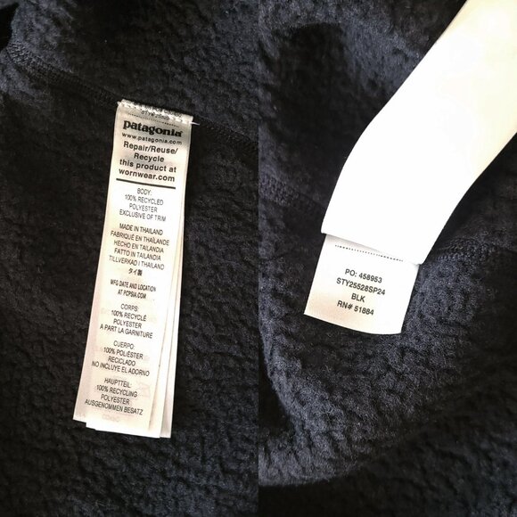 Patagonia New Better Sweater Fleece Jacket Full-Zip Men XL Black w/ Logo - Picture 11 of 12